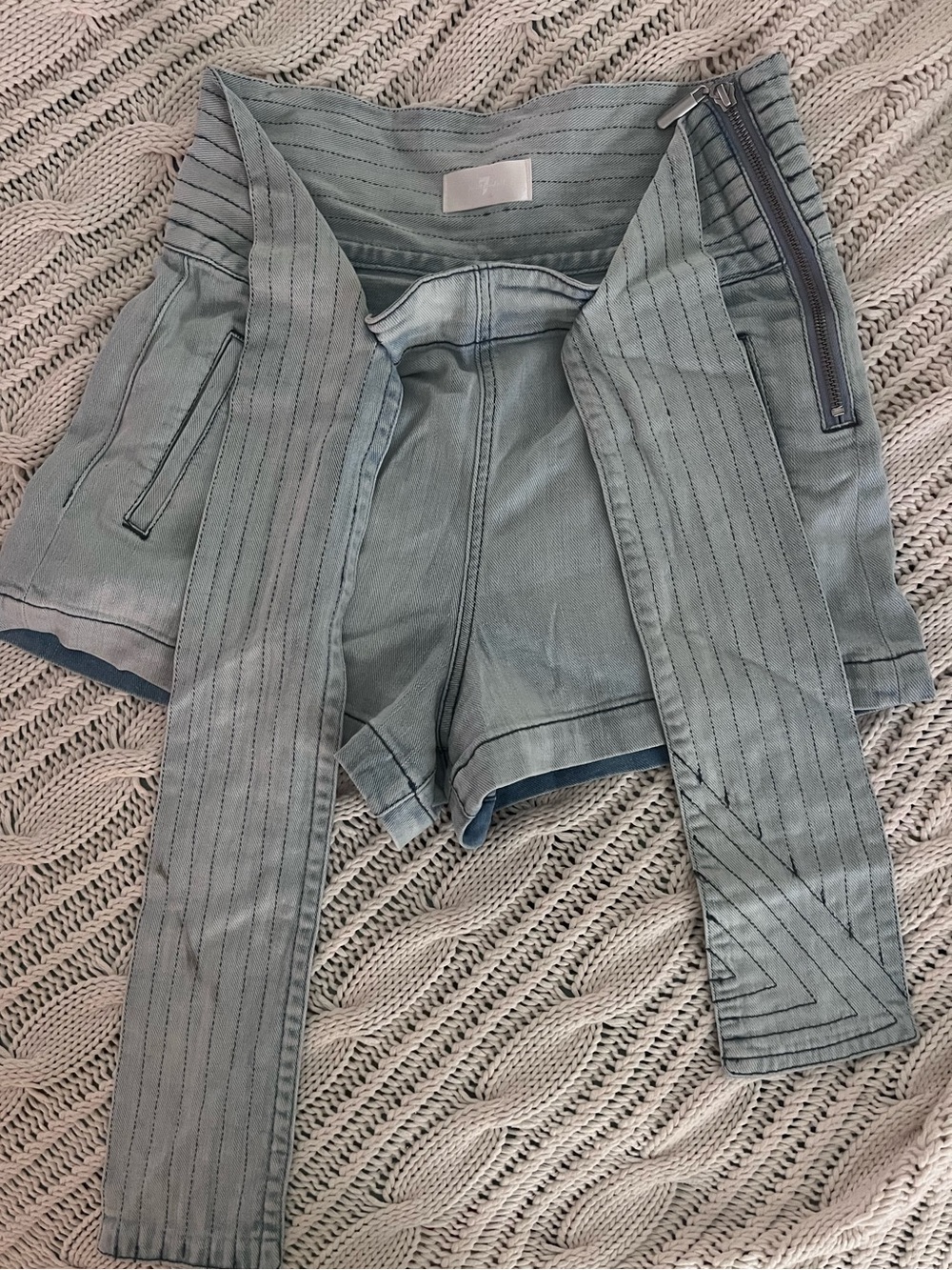 7 For All Mankind light blue jean shorts